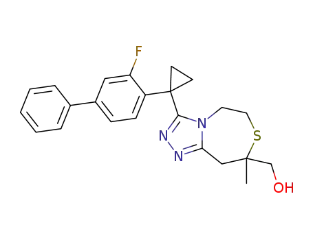 {3-[1-(3-fluorobiphenyl-4-yl)cyclopropyl]-8-methyl-5,6,8,9-tetrahydro[1,2,4]triazolo[4,3-d][1,4]thiazepin-8-yl}methanol