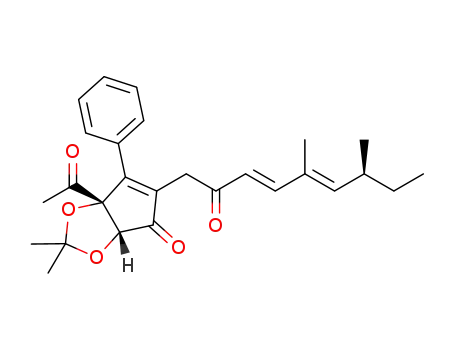 (4R,5R)-4-acetyl-2-[(S,3E,5E)-5,7-dimethyl-2-oxonona-3,5-dienyl]-4,5-(isopropylidenedioxy)-3-phenylcyclopent-2-en-1-one