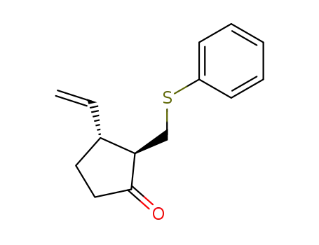 Molecular Structure of 143008-57-5 ((2R,3R)-2-Phenylsulfanylmethyl-3-vinyl-cyclopentanone)
