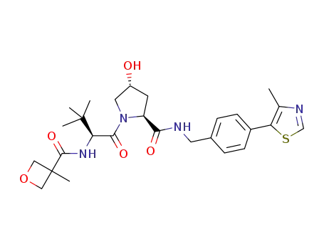 (2S,4R)-1-((S)-3,3-dimethyl-2-(3-methyloxetane-3-carboxamido)butanoyl)-4-hydroxy-N-(4-(4-methylthiazol-5-yl)benzyl)pyrrolidine-2-carboxamide
