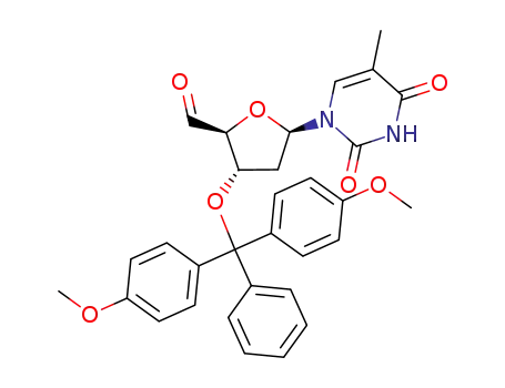 Molecular Structure of 179178-38-2 (3'-O-(4,4'-dimethoxytrityl)-5'-formylthymidine)