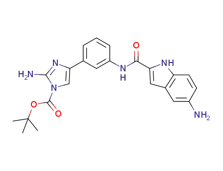 tert-butyl 2-amino-4-(3-(5-amino-1H-indole-2-carboxamido)phenyl)-1H-imidazole-1-carboxylate