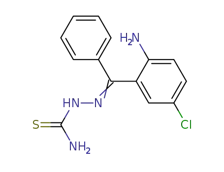 Molecular Structure of 73549-46-9 (Hydrazinecarbothioamide,
2-[(2-amino-5-chlorophenyl)phenylmethylene]-)