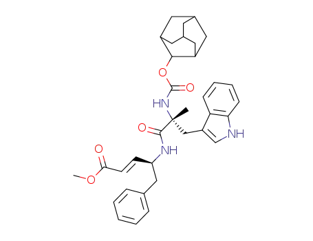 Molecular Structure of 148729-62-8 ((E)-(S)-4-[(R)-2-(Adamantan-2-yloxycarbonylamino)-3-(1H-indol-3-yl)-2-methyl-propionylamino]-5-phenyl-pent-2-enoic acid methyl ester)