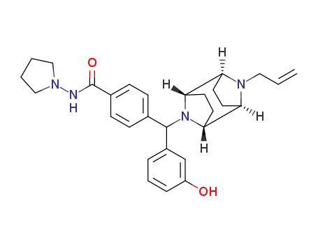 4-[(10-allyl-9,10-diazatricyclo[4.2.1.1<sup>2,5</sup>]dec-9-yl)-(3-hydroxyphenyl)methyl]-N-pyrrolidin-1-yl-benzamide