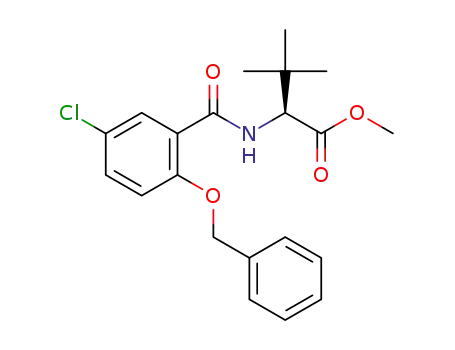 Molecular Structure of 1469996-57-3 (methyl (2S)-2-[[2-(benzyloxy)(5-chlorobenzoyl)amino]-3,3-dimethyl]butanoate)