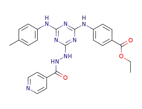 ethyl 4-({4-[(4-methylphenyl)amino]-6-[2-(pyridin-4-ylcarbonyl)hydrazinyl]-1,3,5-triazin-2-yl}amino)benzoate