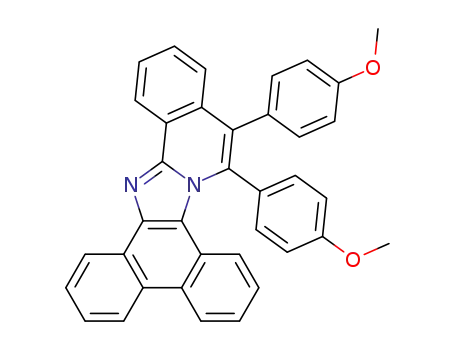 Molecular Structure of 1602990-84-0 (5,6-bis(4-methoxyphenyl)phenanthro[9',10':4,5]imidazo[2,1-a]isoquinoline)