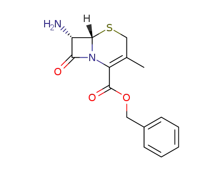 Molecular Structure of 182268-28-6 (benzyl (-)-(6S,7S)-7-amino-3-methyl-8-oxo-5-thia-1-azabicyclo[4.2.0]oct-2-ene-2-carboxylate)