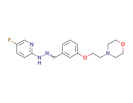 Molecular Structure of 1443252-44-5 (N-(5-fluoropyridin-2-yl)-N'-[1-[3-(2-morpholin-4-ylethoxy)phenyl]methylidene]hydrazine)