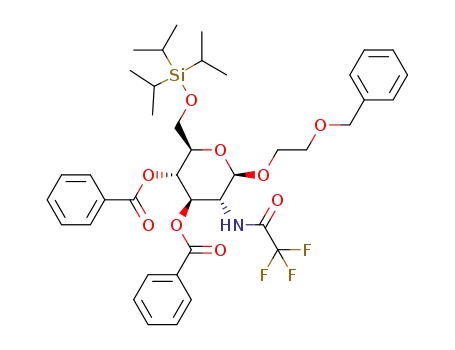 1-O-(2-benzyloxyethyl)-2-deoxy-3,4-di-O-benzoyl-2-trifluoroacetylamino-6-O-triisopropylsilyl-β-D-glucopyranoside