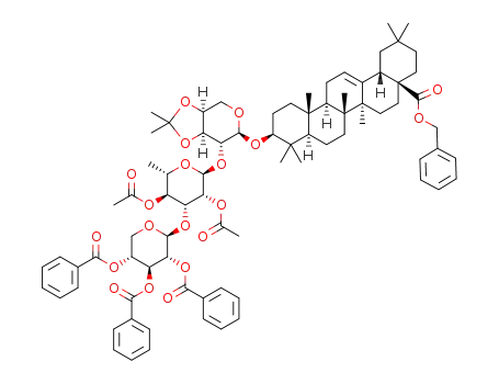 benzyl oleanolate 2,3,4-tri-O-benzoyl-β-D-xylopyranosyl-(1 → 3)-2,4-di-O-acetyl-α-L-rhamnopyranosyl-(1 → 2)-3,4-O-isopropylidene-α-L-arabinopyranoside