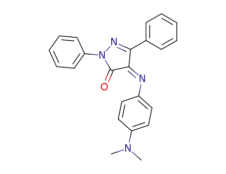 Molecular Structure of 61799-31-3 (3H-Pyrazol-3-one,
4-[[4-(dimethylamino)phenyl]imino]-2,4-dihydro-2,5-diphenyl-, (Z)-)