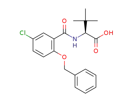 Molecular Structure of 1469996-64-2 ((2S)-2-[[2-(benzyloxy)-5-chlorobenzoyl]amino]-3,3-dimethylbutanoic acid)