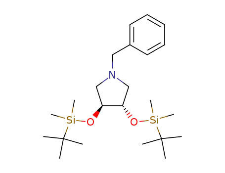 Molecular Structure of 138228-45-2 ((3S,4S)-3,4-BIS[[(1,1-DIMETHYLETHYL)DIMETHYLSILYL]OXY]-1-(PHENYLMETHYL)-PYRROLIDINE)