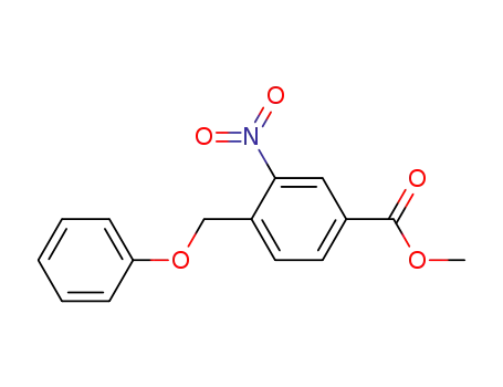 Molecular Structure of 88071-93-6 (Benzoic acid, 3-nitro-4-(phenoxymethyl)-, methyl ester)