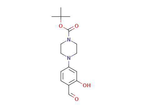Molecular Structure of 1446332-69-9 (tert-butyl 4-(4-formyl-3-hydroxyphenyl)piperazine-1-carboxylate)