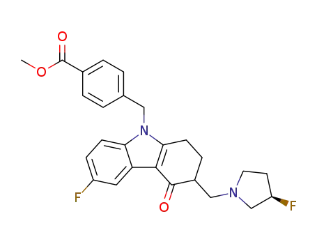 methyl 4-((6-fluoro-3-(((R)-3-fluoropyrrolidin-1-yl)methyl)-4-oxo-1,2,3,4-tetrahydrocarbazol-9-yl)methyl)benzoate
