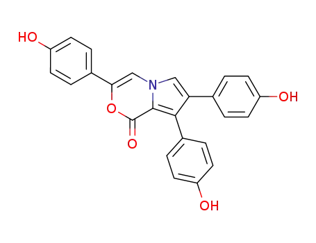 Molecular Structure of 144398-24-3 (1H-Pyrrolo[2,1-c][1,4]oxazin-1-one,3,7,8-tris(4-hydroxyphenyl)-)