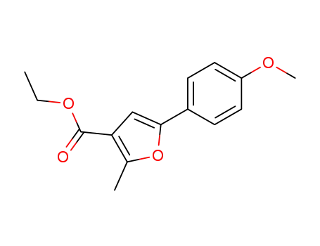 Molecular Structure of 62596-45-6 (ethyl 5-(4-methoxyphenyl)-2-methyl-3-furoate)