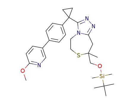 8-({[tert-butyl(dimethyl)silyl]oxy}methyl)-3-{1-[4-(6-methoxypyridin-3-yl)phenyl]cyclopropyl}-8-methyl-5,6,8,9-tetrahydro[1,2,4]triazolo[4,3-d][1,4]thiazepine