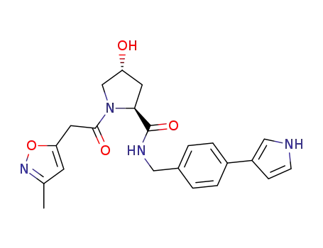 (2S,4R)-N-(4-(1H-pyrrol-3-yl)benzyl)-4-hydroxy-1-(2-(3-methylisoxazol-5-yl)acetyl)pyrrolidine-2-carboxamide
