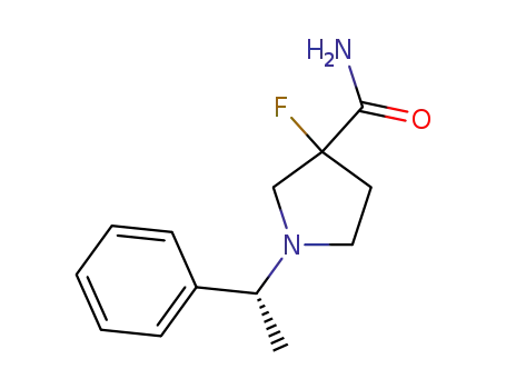 3-fluoro-1-[(1R)-1-phenylethyl]pyrrolidine-3-carboxamide