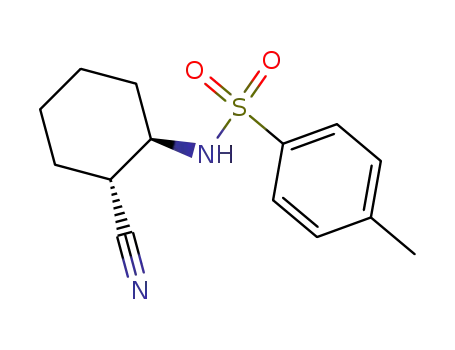 Molecular Structure of 132161-94-5 (Benzenesulfonamide, N-[(1R,2R)-2-cyanocyclohexyl]-4-methyl-, rel-)
