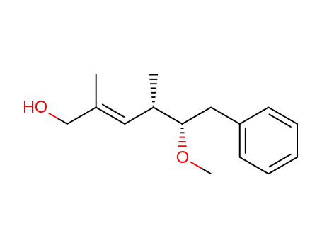 Molecular Structure of 126399-05-1 ((2E,4S,5S)-5-methoxy-2,4-dimethyl-6-phenylhex-2-en-1-ol)