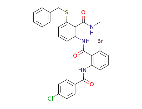 2-(benzylthio)-6-(2-bromo-6-(4-chlorobenzamido)benzamido)-N-methylbenzamide