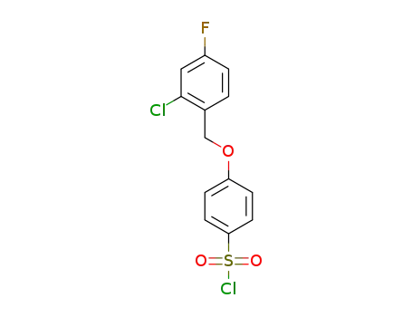 Molecular Structure of 1036509-25-7 (4-((2-Chloro-4-fluorobenzyl)oxy)-benzene-1-sulfonyl chloride)