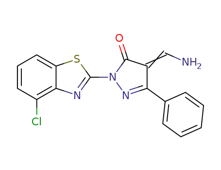 4-[1-aminomethylidene]-2-(4-chlorobenzothiazol-2-yl)-5-phenyl-2,4-dihydropyrazol-3-one