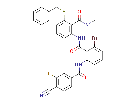 2-(benzylthio)-6-(2-bromo-6-(4-cyano-3-fluorobenzamido)benzamido)-N-methylbenzamide
