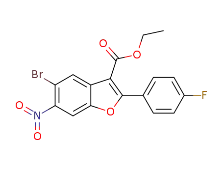 Molecular Structure of 1333340-14-9 (ethyl 5-bromo-2-(4-fluorophenyl)-6-nitrobenzofuran-3-carboxylate)