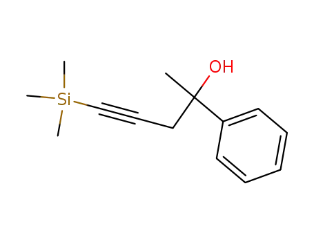 Molecular Structure of 67448-60-6 (Benzenemethanol, a-methyl-a-[3-(trimethylsilyl)-2-propynyl]-)