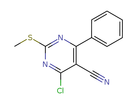 4-CHLORO-2-(METHYLSULFANYL)-6-PHENYL-5-PYRIMIDINECARBONITRILE
