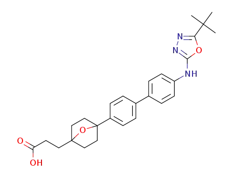 3-(4-(4'-((5-(tert-butyl)-1,3,4-oxadiazol-2-yl)amino)-[1,1'-biphenyl]-4-yl)-7-oxabicyclo[2.2.1]heptan-1-yl)propanoic acid