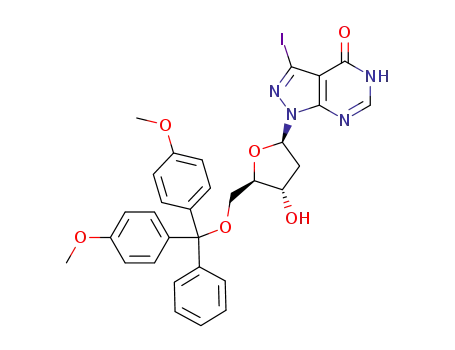 1-(5-dimethoxytrityl-2-deoxy-3-D-ribofuranosyl)-3-iodo-1H-pyrazolo[3,4-d]pyrimidin-4(5H)-one