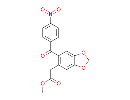 Molecular Structure of 197369-14-5 (6-(4-Nitrobenzoyl)-1,3-benzodioxole-5-acetic Acid Methyl Ester)