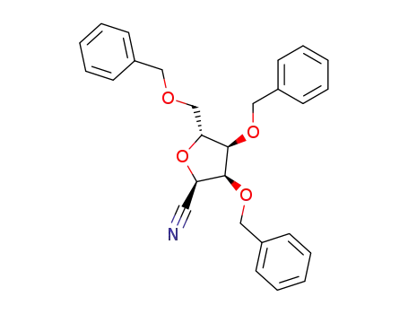 Molecular Structure of 82267-02-5 (2,3,5-tri-O-benzyl-α-D-ribofuranosyl cyanide)