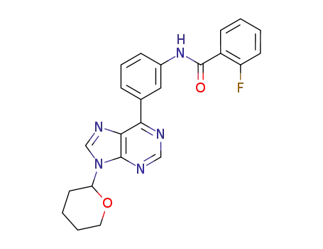 2-fluoro-N-(3-(9-(tetrahydro-2H-pyran-2-yl)-9H-purin-6-yl)phenyl)benzamide