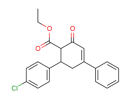 Molecular Structure of 90016-02-7 (3-Cyclohexene-1-carboxylic acid, 6-(4-chlorophenyl)-2-oxo-4-phenyl-,
ethyl ester, trans-)