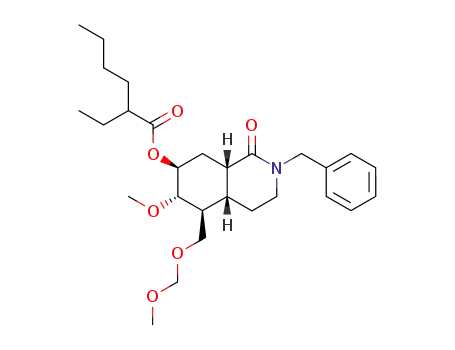 Hexanoic acid, 2-ethyl-,
decahydro-6-methoxy-5-[(methoxymethoxy)methyl]-1-oxo-2-(phenylmeth
yl)-7-isoquinolinyl ester