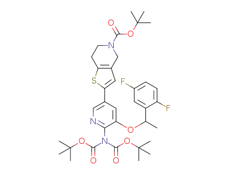 N,N-bis(tert-butoxycarbonyl)-5-(5-(tert-butoxycarbonyl)-4,5,6,7-tetrahydrothieno[3,2-c]pyridin-2-yl)-3-(1-(2,5-difluorophenyl)ethoxy)pyridin-2-amine