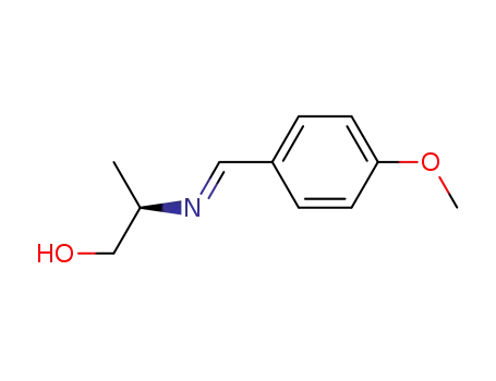 Molecular Structure of 86941-39-1 ((R,E)-2-((4-methoxybenzylidene)amino)propan-1-ol)