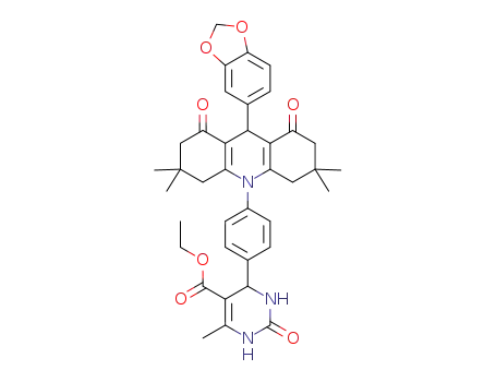 ethyl-4-(4-(9-(benzo[d][1,3]dioxol-6-yl)-1,2,3,4,5,6,7,8-octahydro-3,3,6,6-tetramethyl-1,8-dioxoacridin-10(9H)-yl)phenyl)-1,2,3,4-tetrahydro-6-methyl-2-oxopyrimidine-5-carboxylate