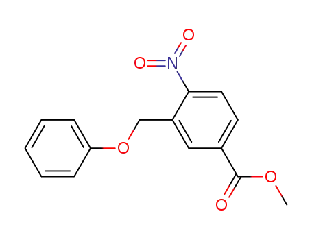 Molecular Structure of 88071-94-7 (Benzoic acid, 4-nitro-3-(phenoxymethyl)-, methyl ester)