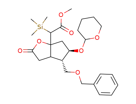 [(4S,5R)-4-Benzyloxymethyl-2-oxo-5-(tetrahydro-pyran-2-yloxy)-hexahydro-cyclopenta[b]furan-6a-yl]-trimethylsilanyl-acetic acid methyl ester