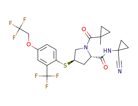 (2S,4R)-1-(1-methylcyclopropanecarbonyl)-4-[4-(2,2,2-trifluoroethoxy)-2-trifluoromethylphenylsulfanyl]pyrrolidine-2-carboxylic acid (1-cyanocyclopropyl)amide
