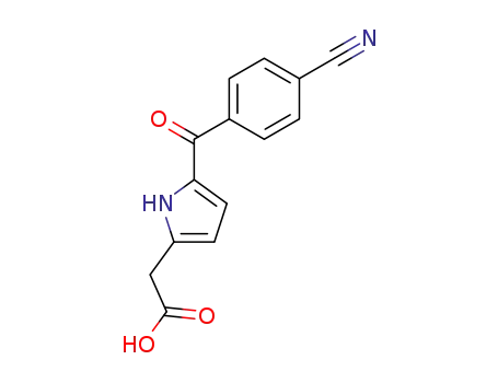 Molecular Structure of 617721-30-9 (1H-Pyrrole-2-acetic acid, 5-(4-cyanobenzoyl)-)